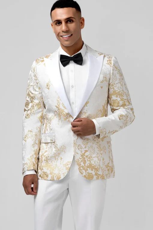 Champgne Peak Lapel One Button 2 Pieces Men's Prom Suits
