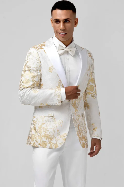 Champgne Peak Lapel One Button 2 Pieces Men's Prom Suits
