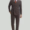 Coffee Pinstripe 3 Piece Men's Prom Suits