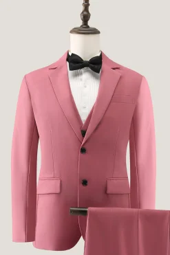 Coral Notched Lapel 3 Piece Single Breasted Men's Prom Suits