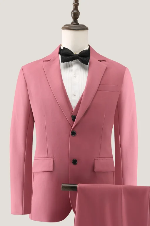 Coral Notched Lapel 3 Piece Single Breasted Men's Prom Suits