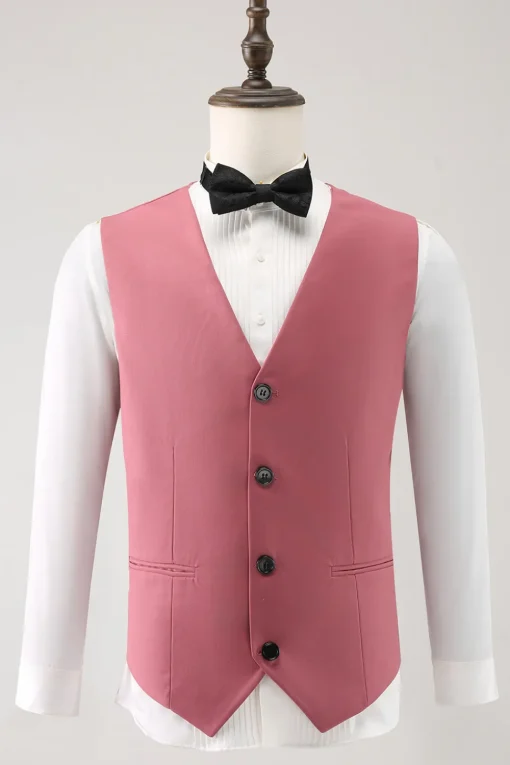 Coral Notched Lapel 3 Piece Single Breasted Men's Prom Suits