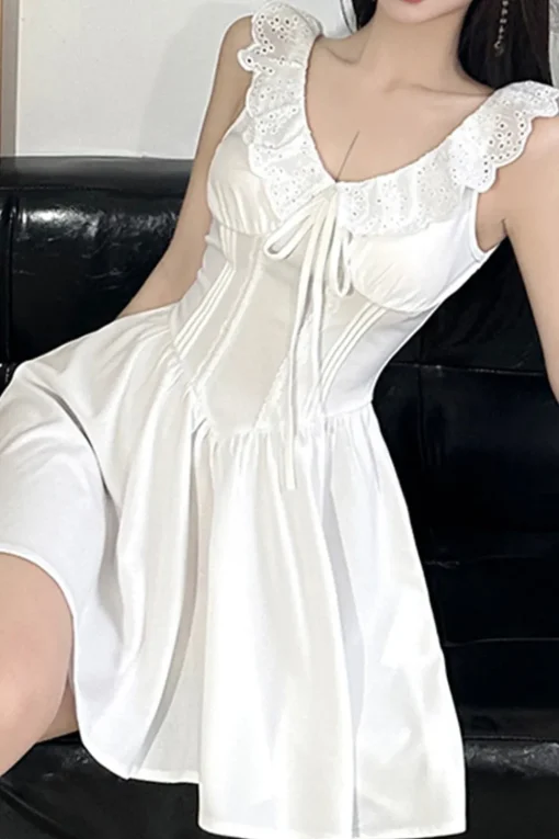 Cute A-Line V-Neck Short Mini White Graduation Dress