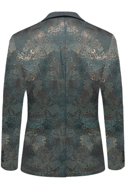Dark Blue Jacquard Shawl Lapel Men's Prom Blazer