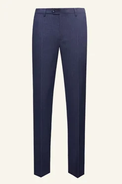 Dark Blue Pinstriped 3 Piece Men Wedding Suits