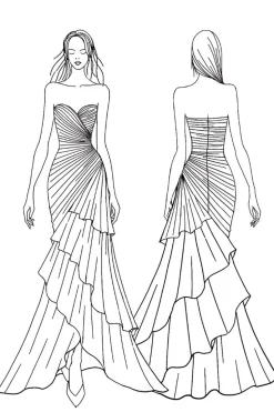 Dark Brown Sweetheart Ruched Ruffled Formal Dress