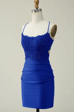 Dark Green Bodycon Short Prom Dress with Beading