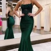 Dark Green Halter Mermaid Prom Dress with Beading