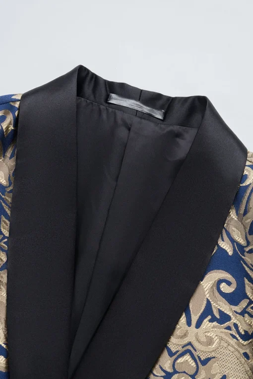 Dark Green Men's Prom Blazer with Embroidery