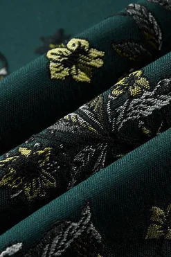 Dark Green Notched Lapel Embroidered Men's Prom Blazer