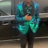 Dark Green Shawl Lapel 2 Piece Men's Prom Suits