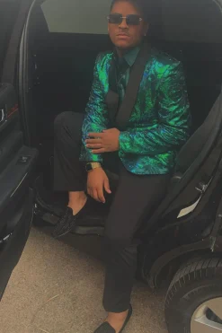 Dark Green Shawl Lapel 2 Piece Men's Prom Suits