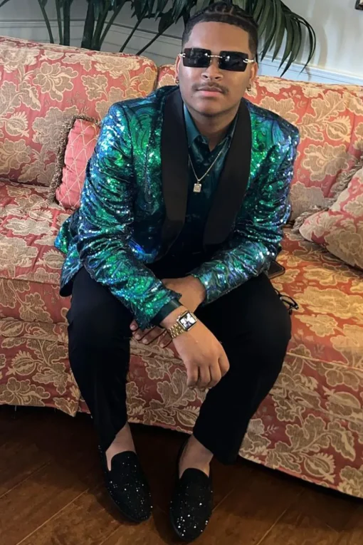 Dark Green Shawl Lapel 2 Piece Men's Prom Suits