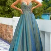 Dark Grey Glitter Spaghetti Straps Long Prom Dress