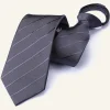 Dark Grey Striped Men's Tie For Party