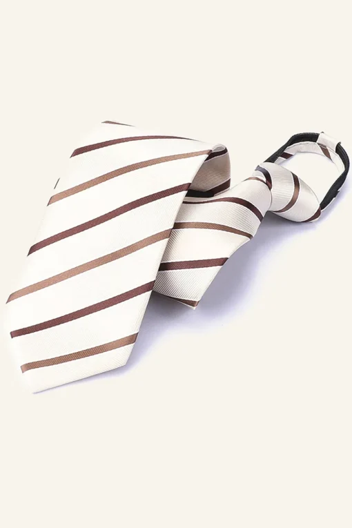 Dark Grey Striped Men's Tie For Party