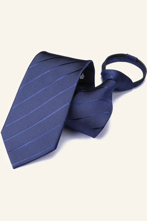 Dark Grey Striped Men's Tie For Party