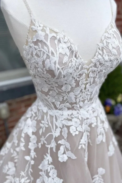Floor Length Wedding Dress with Appliques