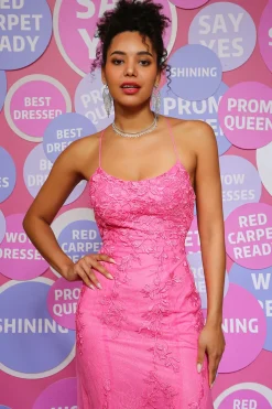 Fuchsia Spaghetti Straps Mermaid Prom Dress with Appliques