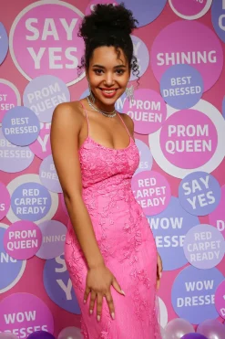 Fuchsia Spaghetti Straps Mermaid Prom Dress with Appliques