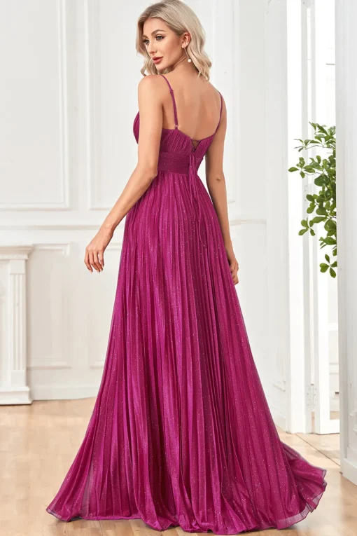 Glitter A-Line Dark Blue Prom Dress