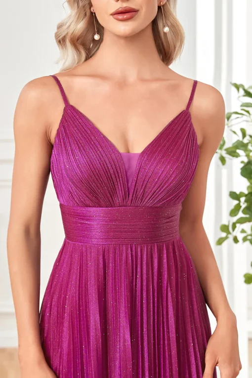 Glitter A-Line Dark Blue Prom Dress
