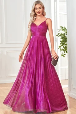 Glitter A-Line Dark Blue Prom Dress