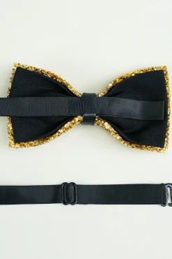 Golden Adjustable Bow Tie Formal Tuxedo Bowtie
