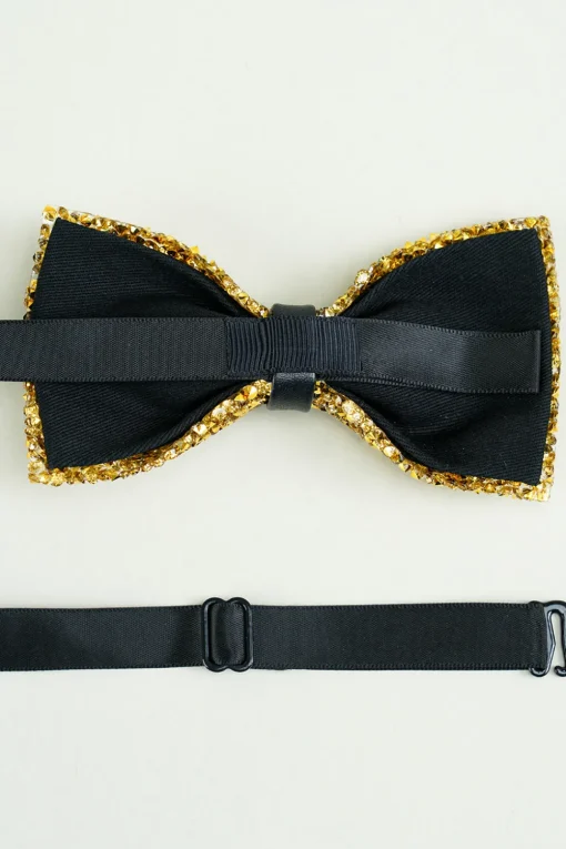 Golden Adjustable Bow Tie Formal Tuxedo Bowtie