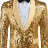 Golden Shawl Lapel Sequins Men's Blazer