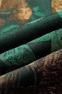 Green Jacquard Notched Lapel Men's Prom Blazer