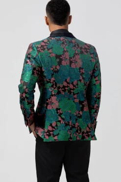 Green Shawl Lapel One Button Men's Prom Blazer