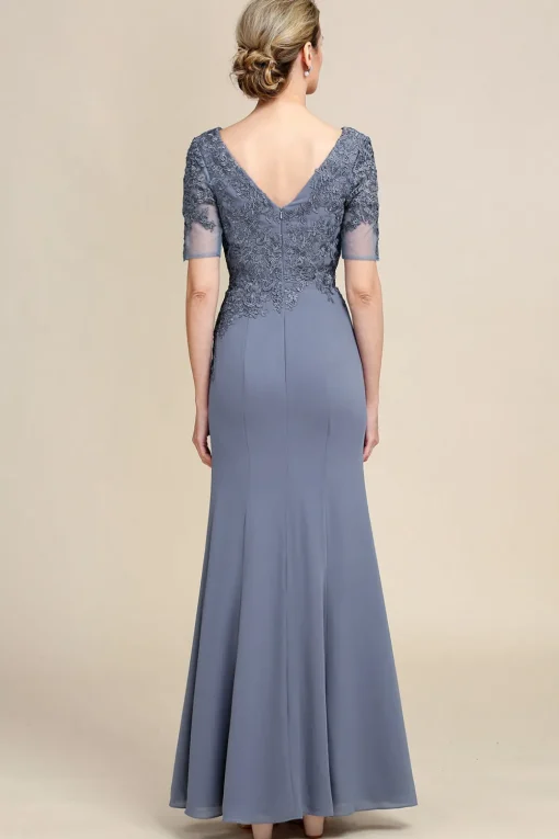 Grey Appliques Mother of Bride Dress
