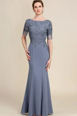 Grey Appliques Mother of Bride Dress