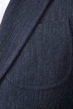 Grey Blue Notched Lapel Classic 3-Piece Men's Suit