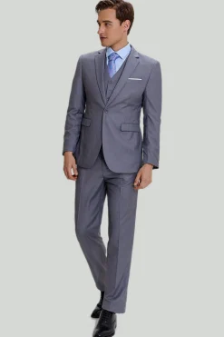 Grey Men's 3 Piece Notched Lapel Prom Suits