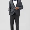 Grey Notch Lapel One Button 2 Pieces Men Suits