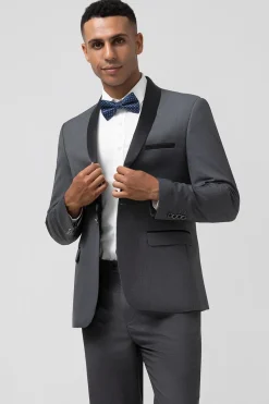 Grey Notch Lapel One Button 2 Pieces Men Suits