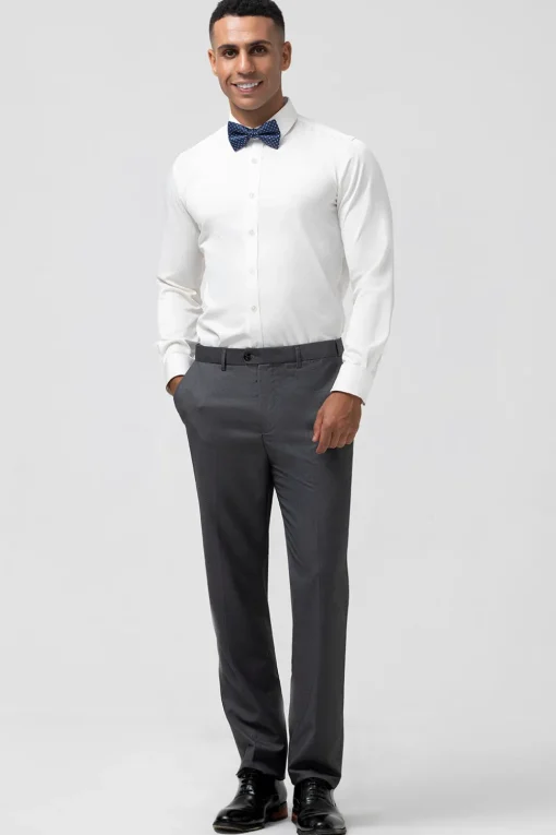 Grey Notch Lapel One Button 2 Pieces Men Suits