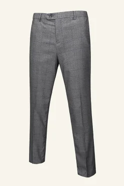Grey Plaid 3 Piece Notched Lapel Men's Wedding Suits