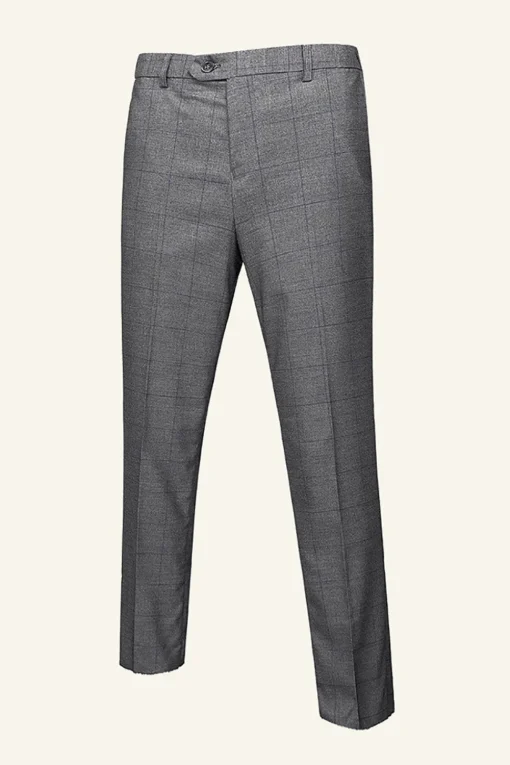 Grey Plaid 3 Piece Notched Lapel Men's Wedding Suits
