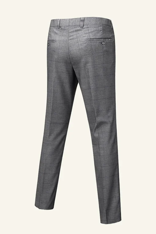 Grey Plaid 3 Piece Notched Lapel Men's Wedding Suits