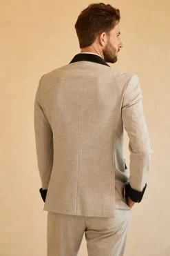Grey Shawl Lapel Double Breasted 2 Piece Men's Suits