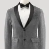 Grey Shawl Lapel Single Breasted Men's Prom Blazer