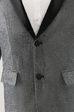 Grey Shawl Lapel Single Breasted Men's Prom Blazer