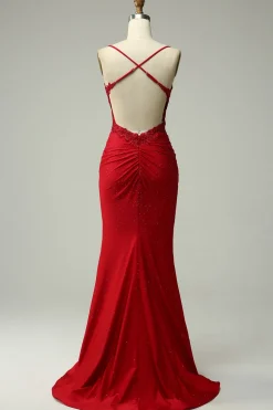 Halter Dark Green Mermaid Prom Dress with Beading