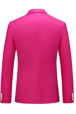 Hot Pink Double Breasted 2 Piece Prom Men Suits