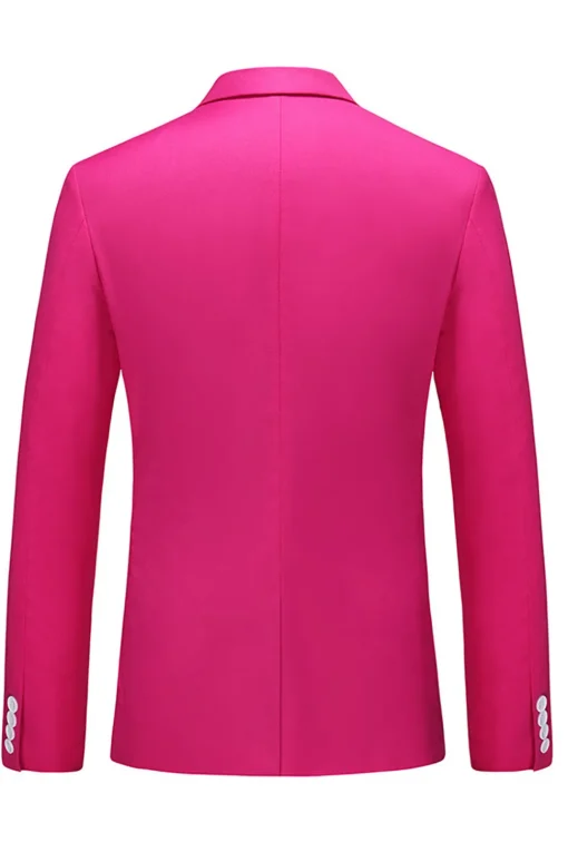 Hot Pink Double Breasted 2 Piece Prom Men Suits