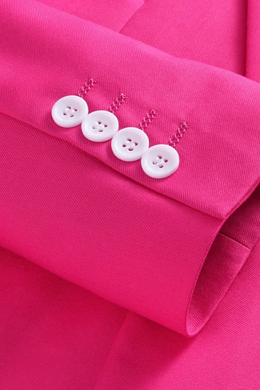 Hot Pink Double Breasted 2 Piece Prom Men Suits