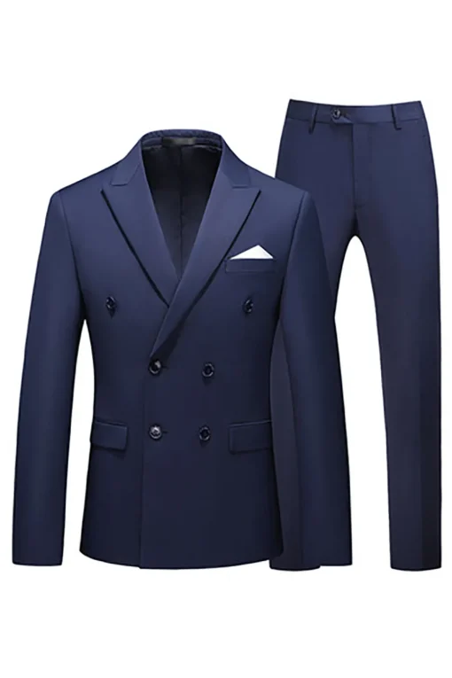 Hot Pink Double Breasted 2 Piece Prom Men Suits